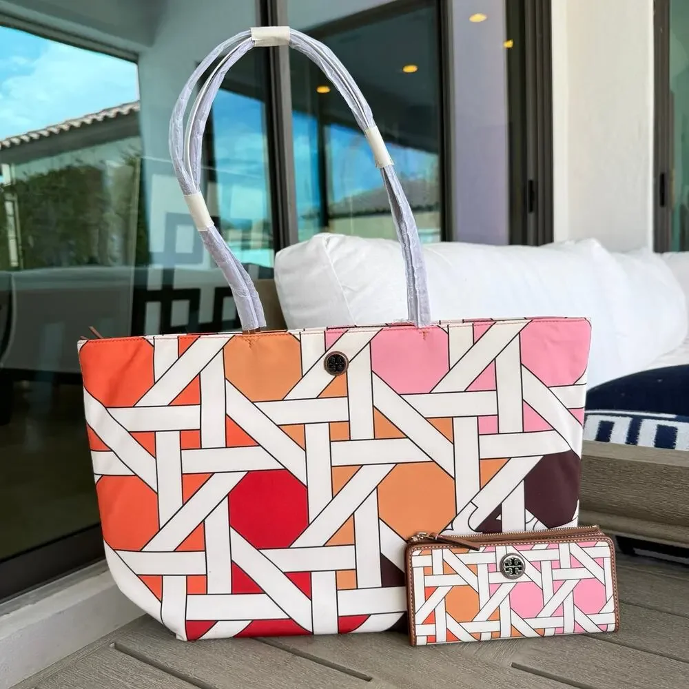 Bundle‼️Tory Burch Nylon Large Tote 176043 & Slim Envelope Wallet 175894